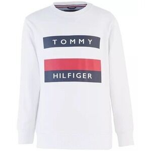 Tommy Hilfiger Sweater Youth Boys XL 16-18 White Casual Sweatshirt